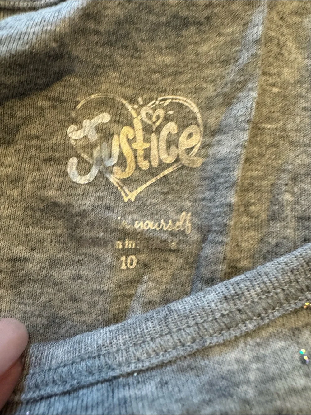 Justice Light Gray with rhinestones
